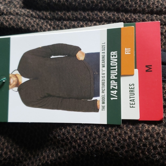 Orvis Mens Brown 1/4 Zip Pullover sweater - Picture 4 of 10